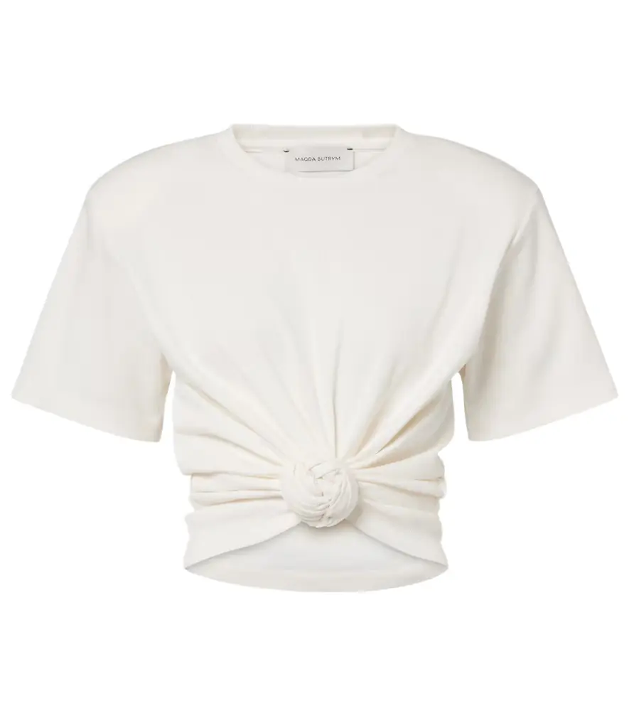 Magda Butrym Cropped cotton-blend T-shirt