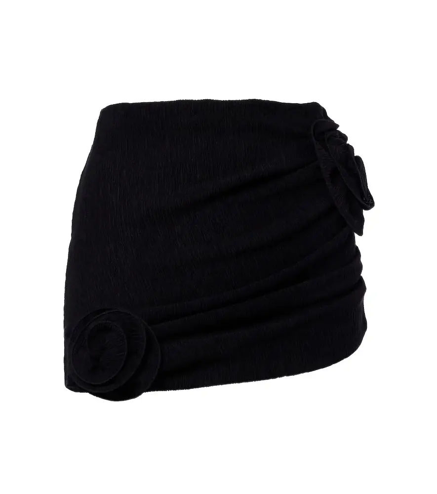 Magda Butrym Floral-appliqué crêpe miniskirt