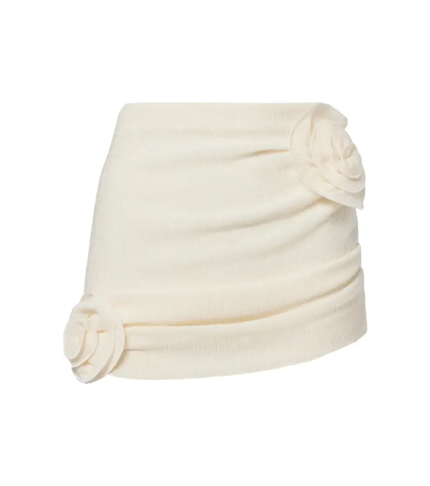 Magda Butrym Floral-appliqué crêpe miniskirt