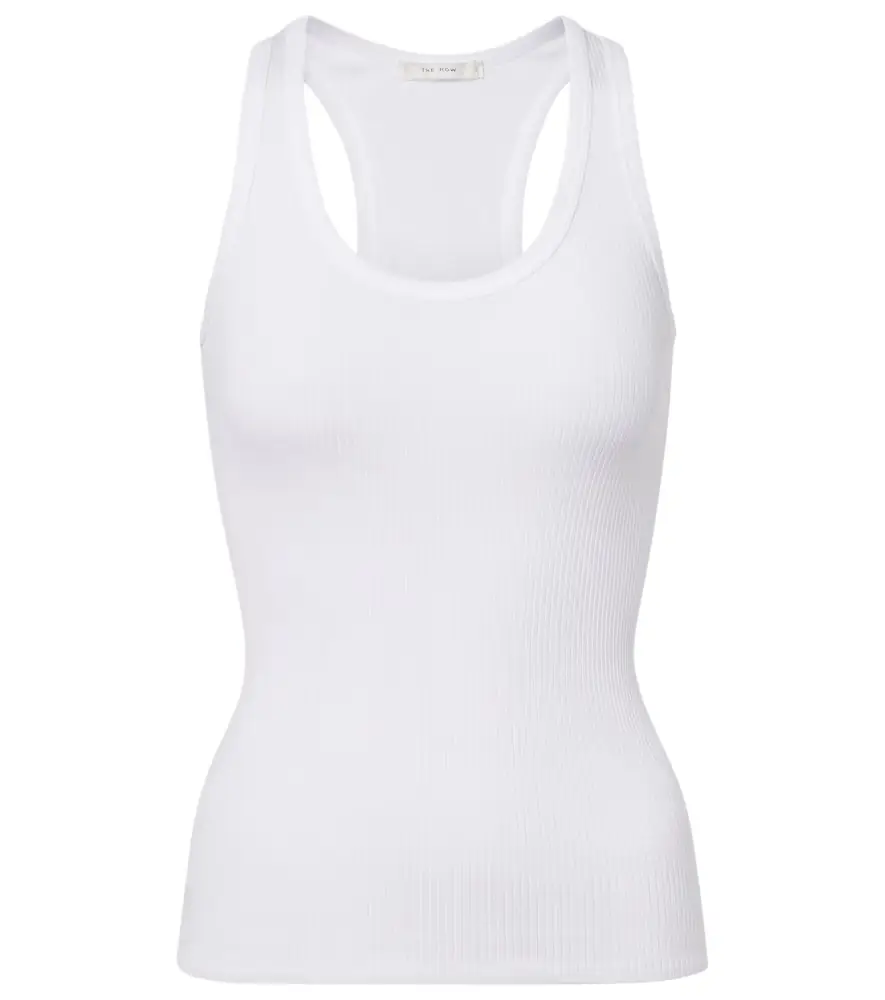 The Row Cendrea ribbed-knit cotton tank top