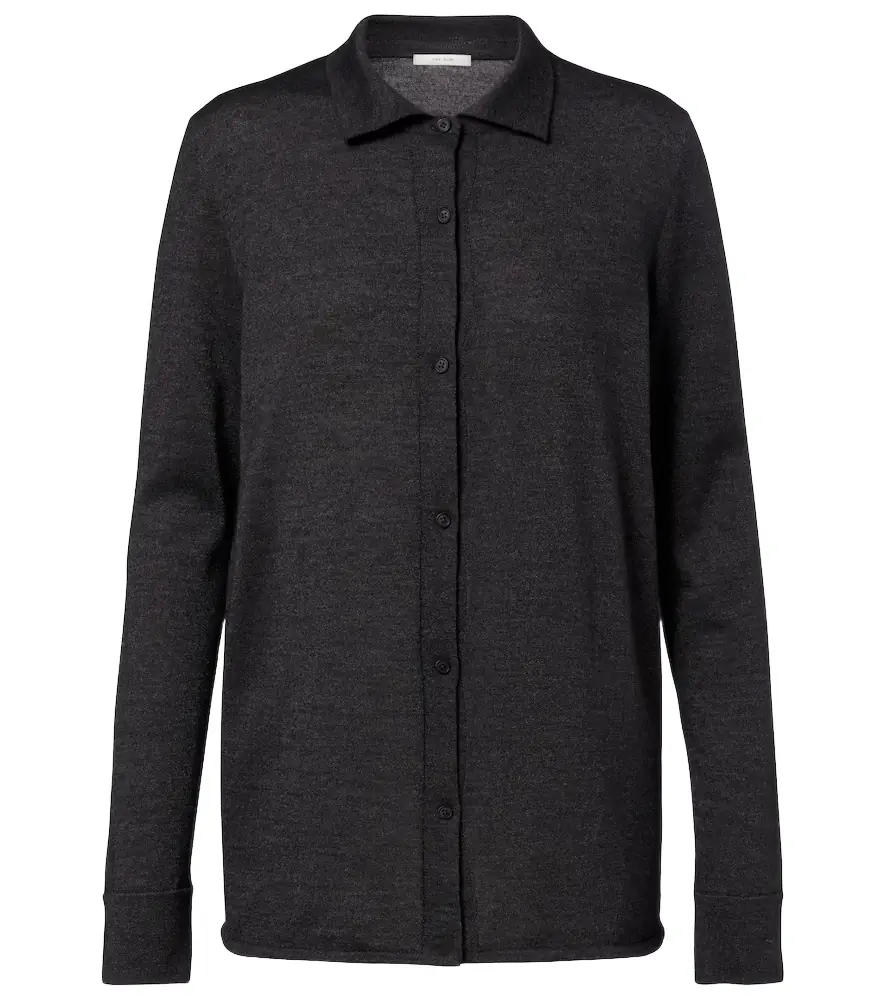 The Row Ocari knitted cashmere and silk shirt