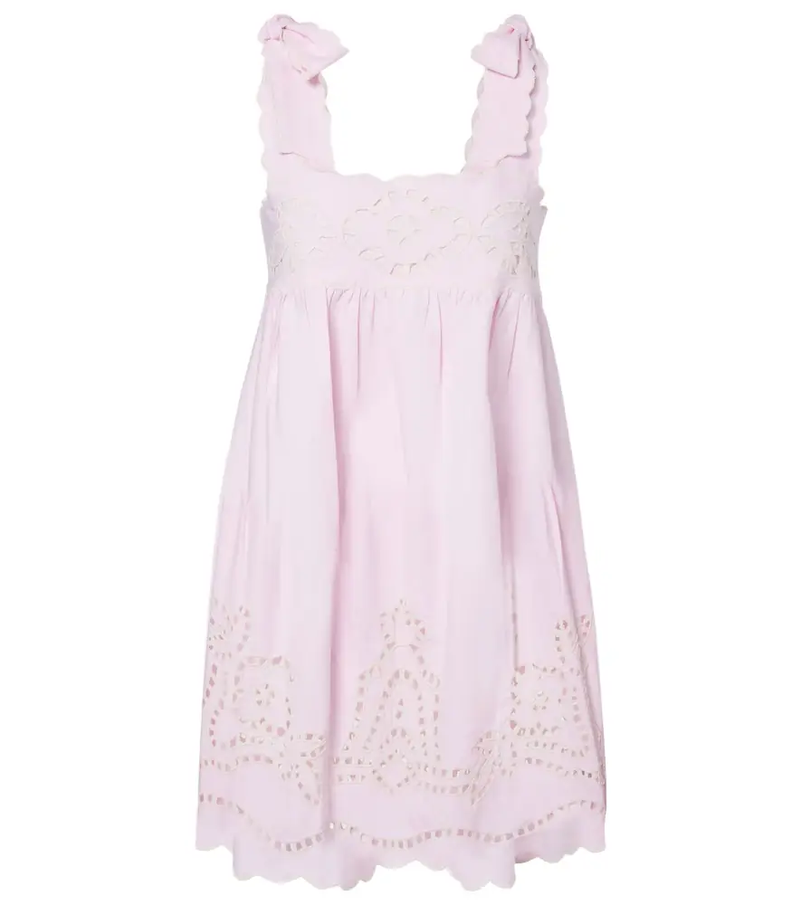 Juliet Dunn Broderie anglaise cotton minidress