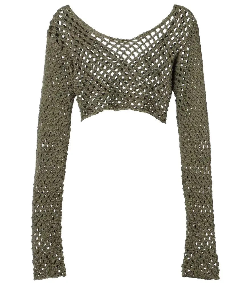 Bananhot Magen crochet cotton-blend crop top