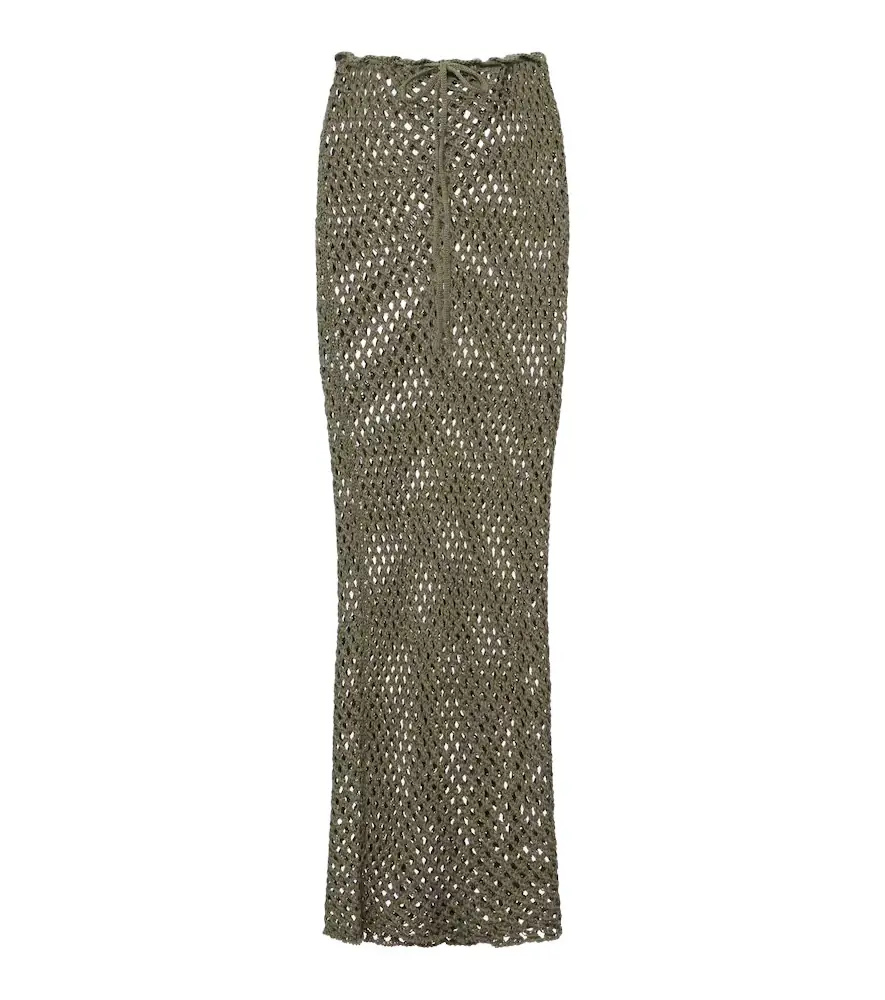 Bananhot Magen crochet cotton-blend maxi skirt