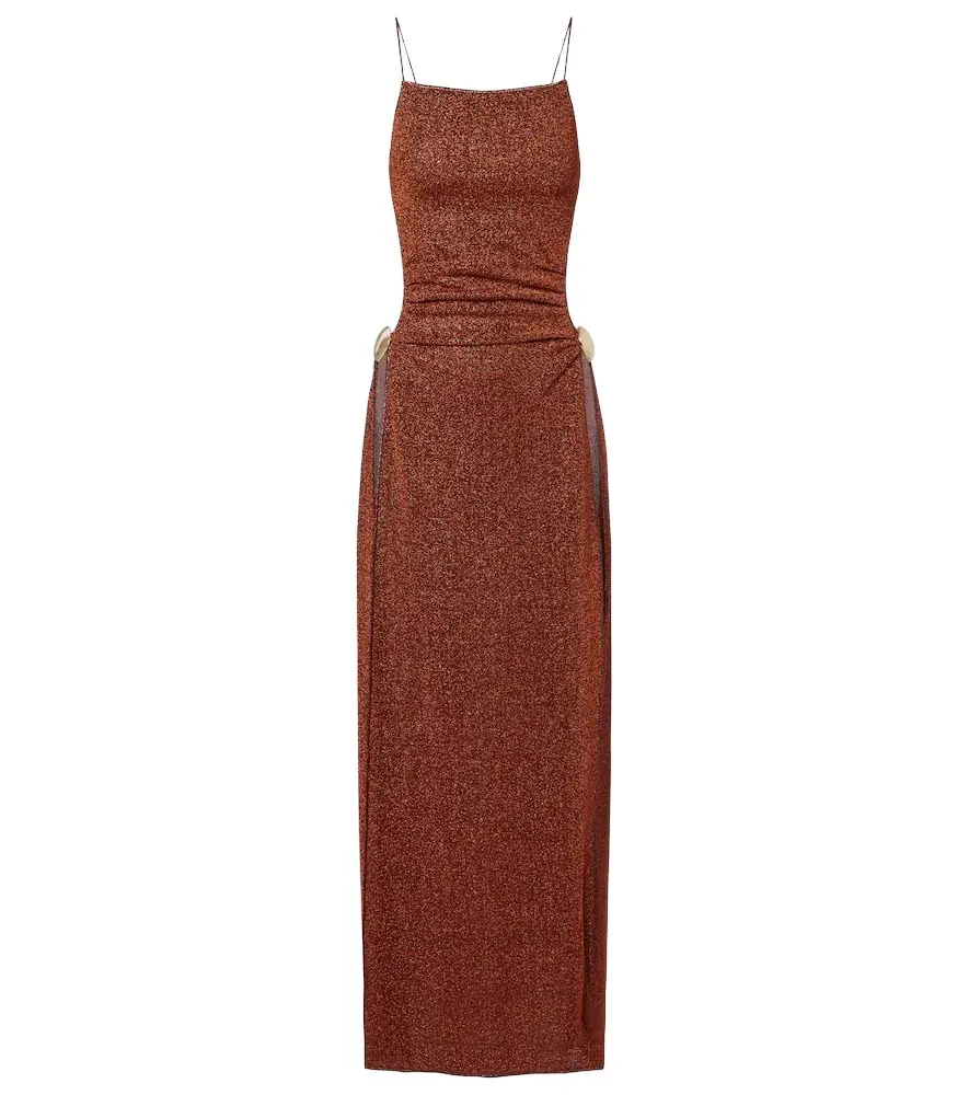 Oseree Oséree Lumière Shell open-back maxi dress