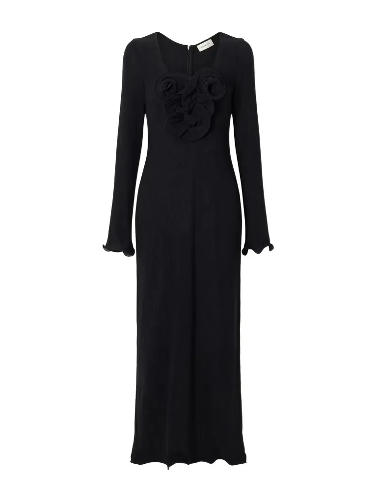 Magda Butrym Gathered Satin Maxi Dress