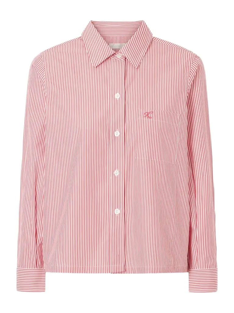 Suzie Kondi Vella Logo-embroidered Striped Cotton-poplin Shirt