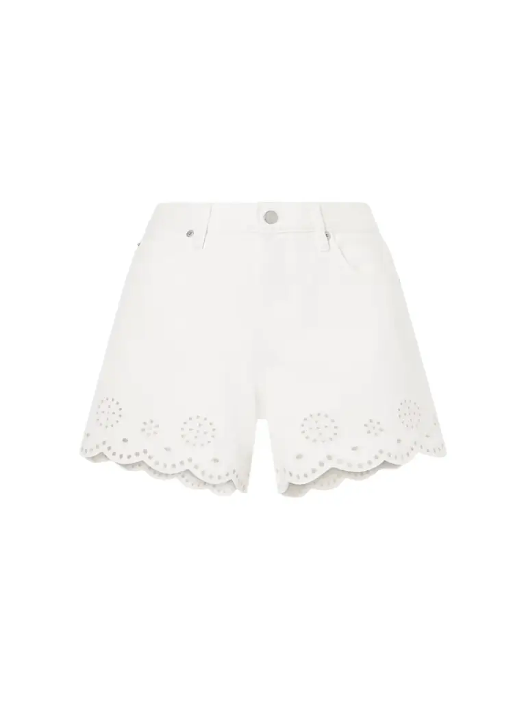 Frame Broderie Anglaise-trimmed Denim Shorts