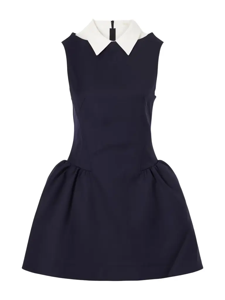SHUSHU/TONG Patchwork Wool Mini Dress