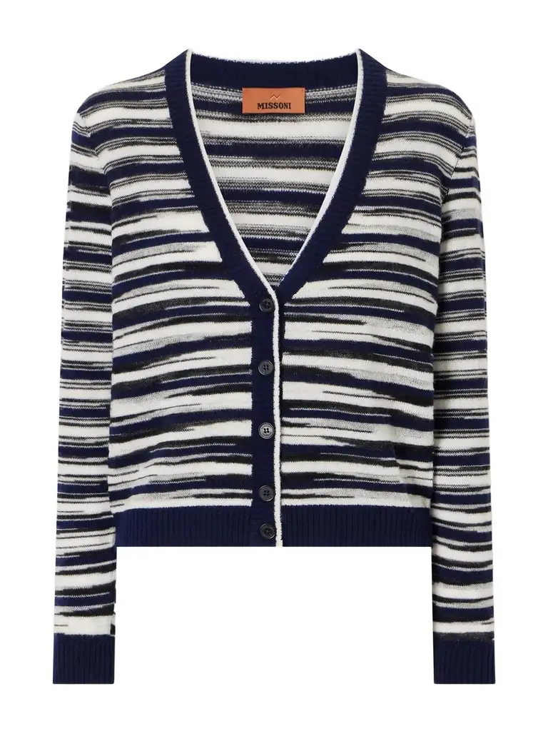 Missoni Striped Cashmere And Wool-blend Cardigan