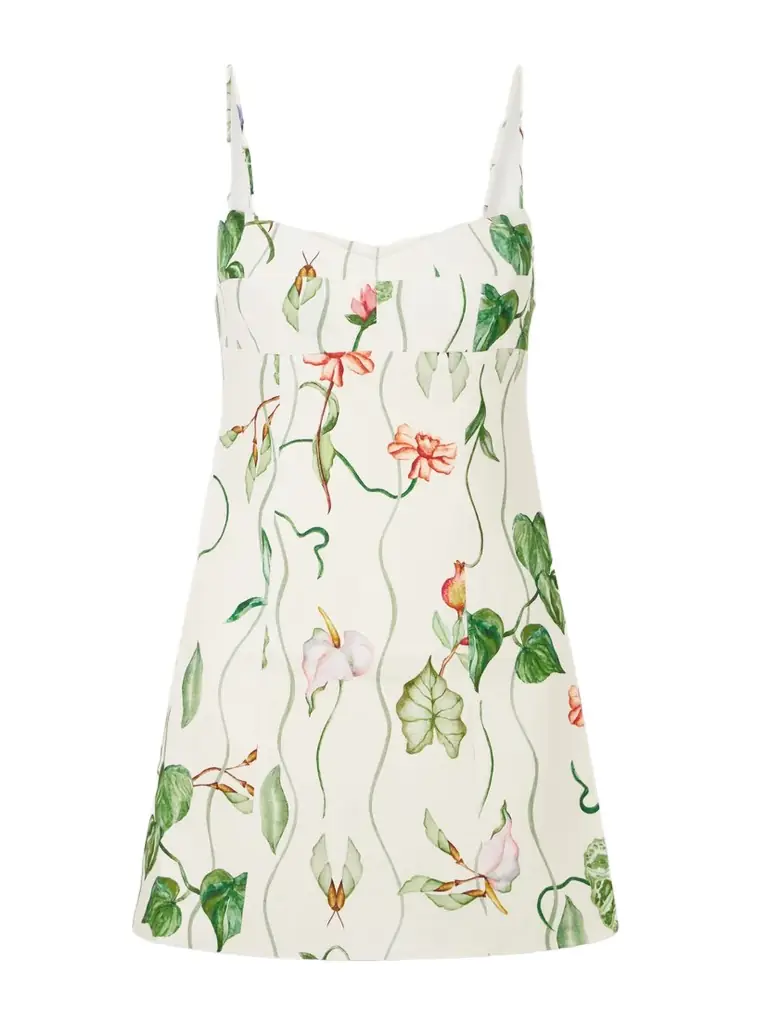 Cara Cara Cherry Printed Linen Mini Dress