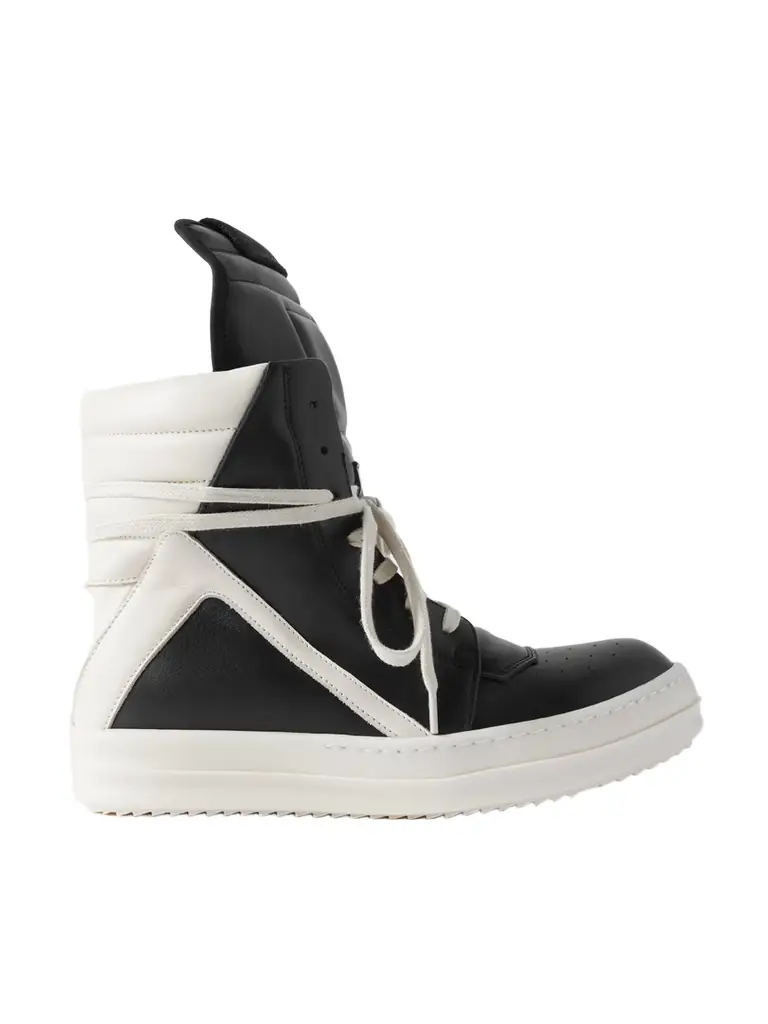 Rick Owens Geobasket Two-tone Leather High-top Sneakers