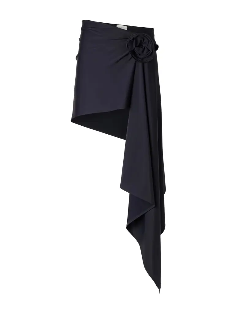 Magda Butrym Asymmetric Floral-appliquéd Stretch-jersey Coverup