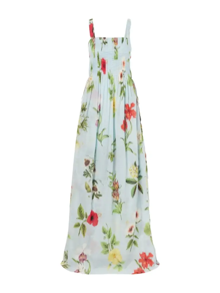 Oscar de la Renta Floral-printed Cotton-voile Gown