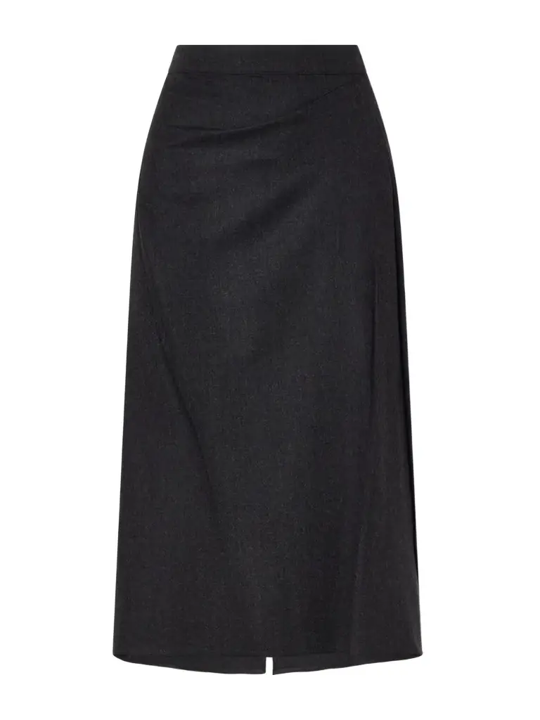 Victoria Beckham Wool Pleated Midi Skirt