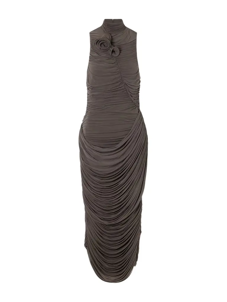 Magda Butrym Appliquéd Stretch-jersey Midi Dress