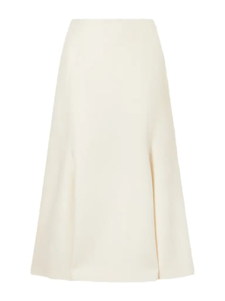 Gabriela Hearst Patterson Frayed Wool And Cashmere-blend Midi Skirt