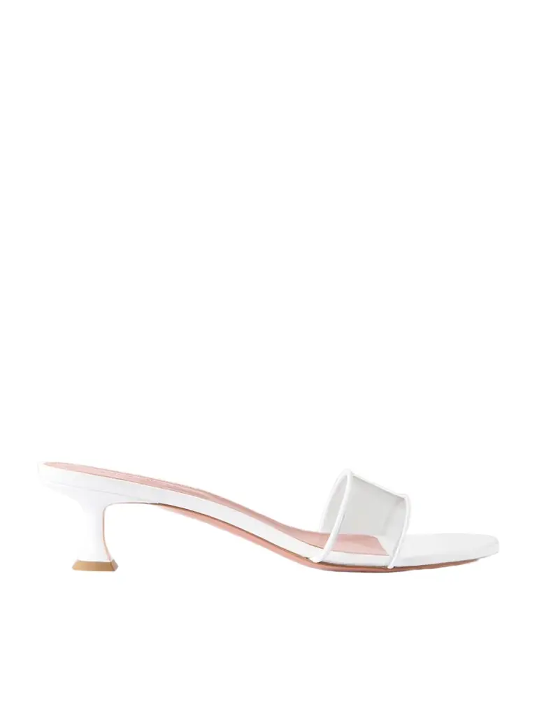 Amina Muaddi Andreea 45 Leather-trimmed Pvc Sandals