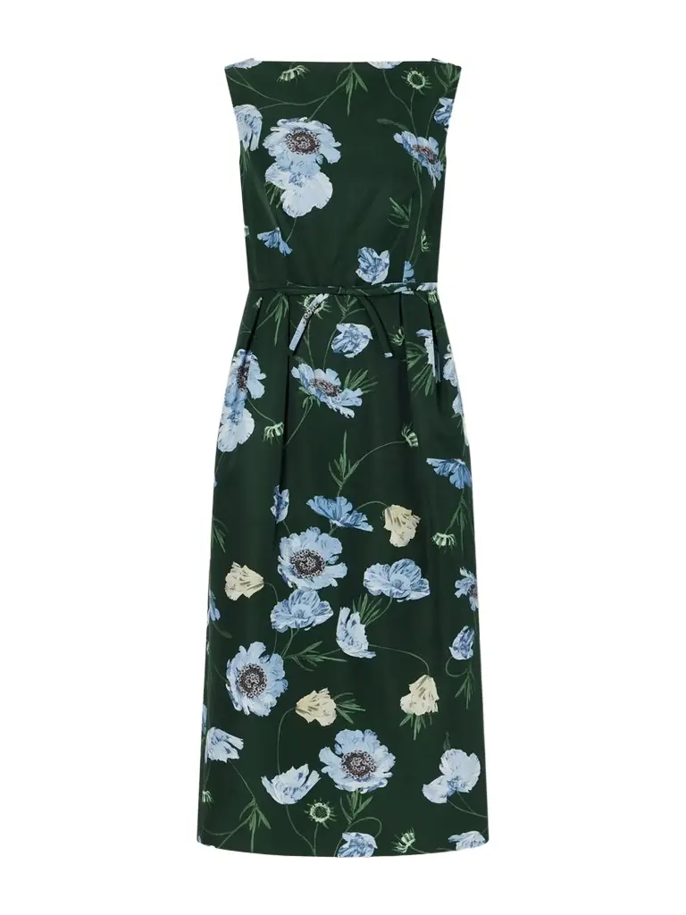 Erdem Floral-printed Cotton-blend Faille Midi Dress
