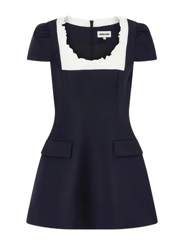 SHUSHU/TONG Scalloped Wool Mini Dress