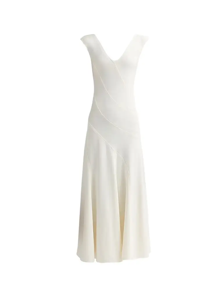 Proenza Schouler Women's Romana Double-Face Crepe Midi-Dress - Alabaster - Women's Clothing