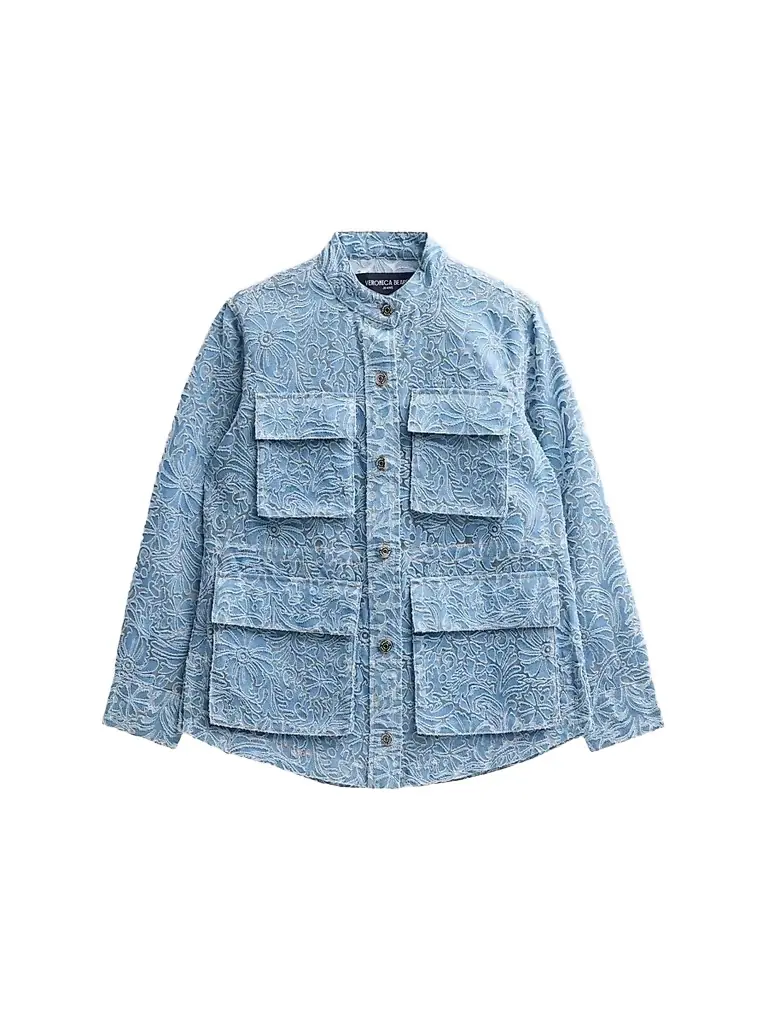 Veronica Beard Women's Lane Floral Burnout Denim Jacket - Lakeshore