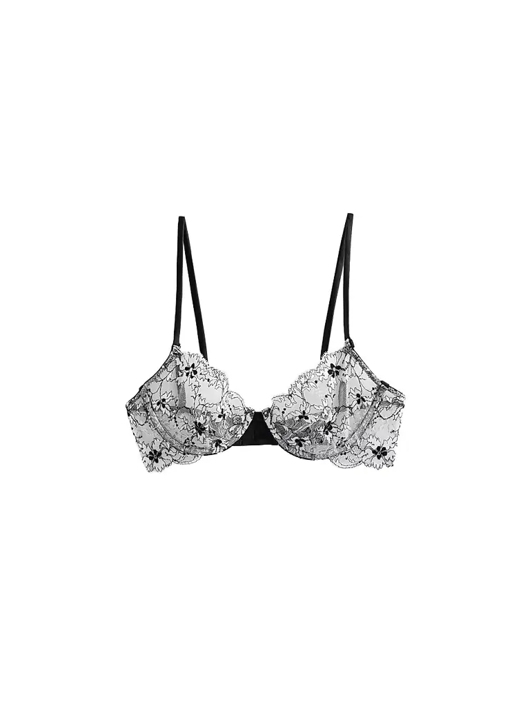 Kiki de Montparnasse Women's Noir et Blanc Lace Demi Bra - Black