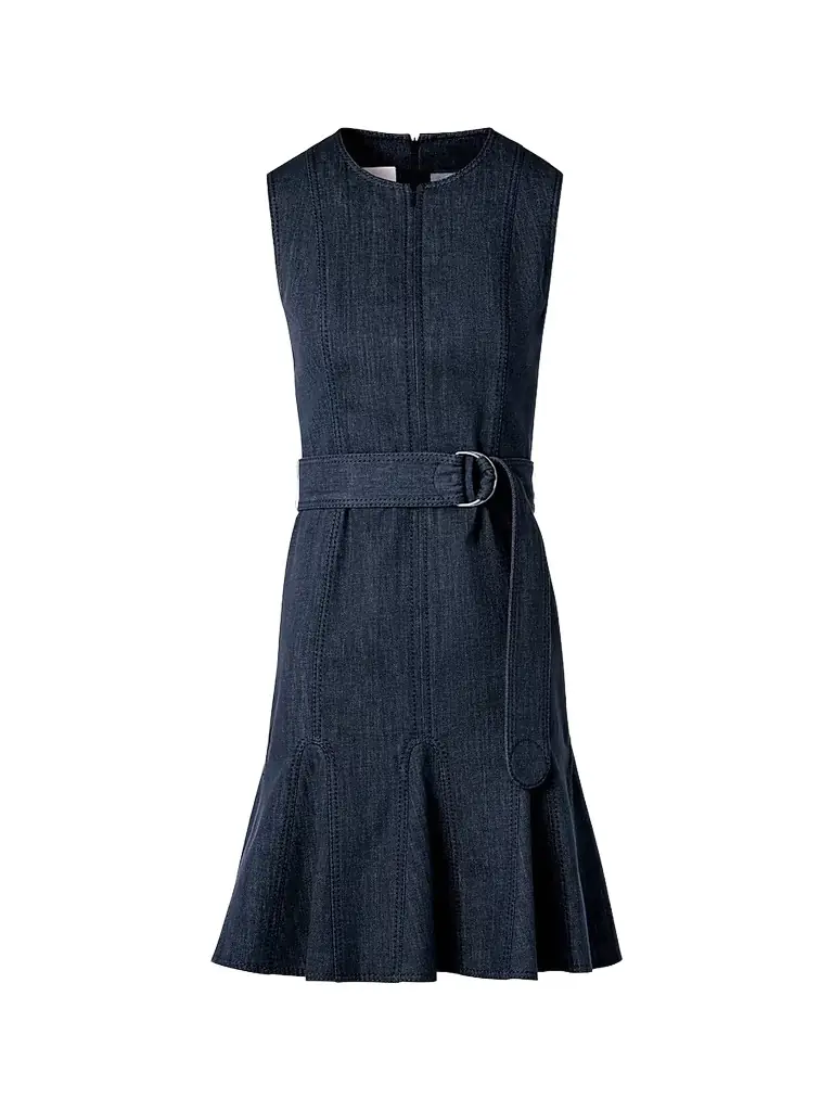 Akris punto Women's Belted Denim Mini Dress - Blue Denim