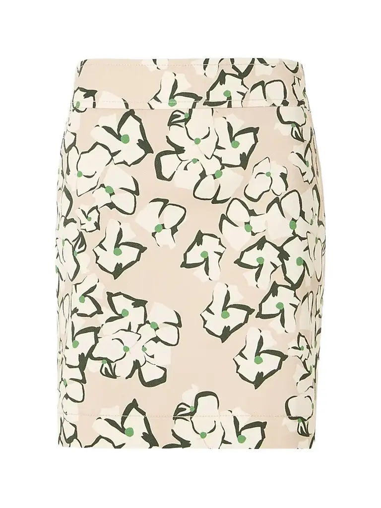 Akris punto Women's Papercut Floral Denim Mini Skirt - Beige Cream Olive