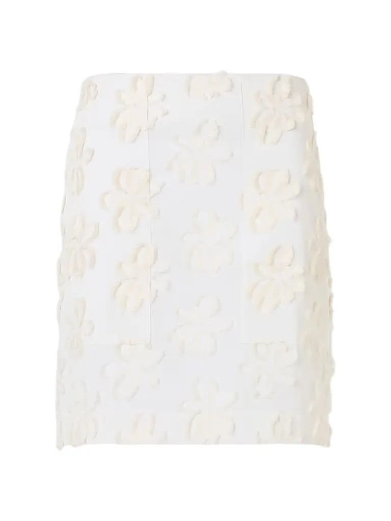 Akris punto Women's Floral Appliqué Poplin Miniskirt - Cream