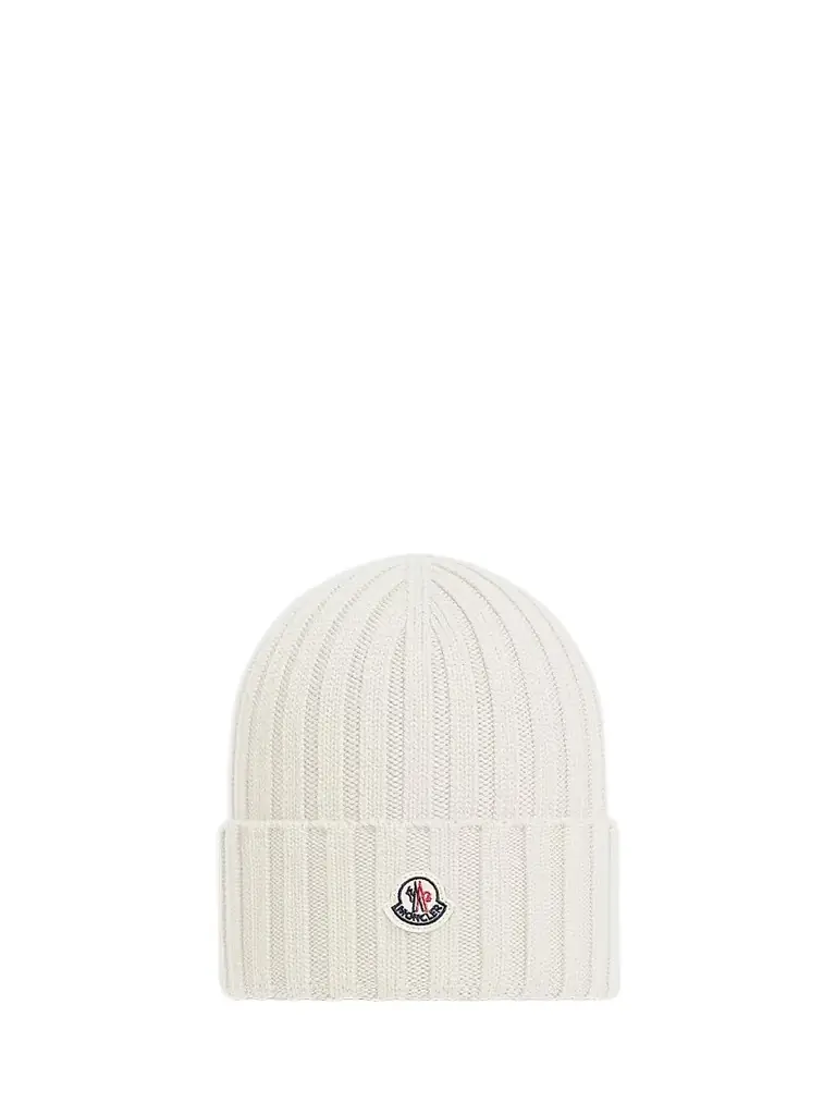 Moncler Women's Beanie Hat in Wool - White