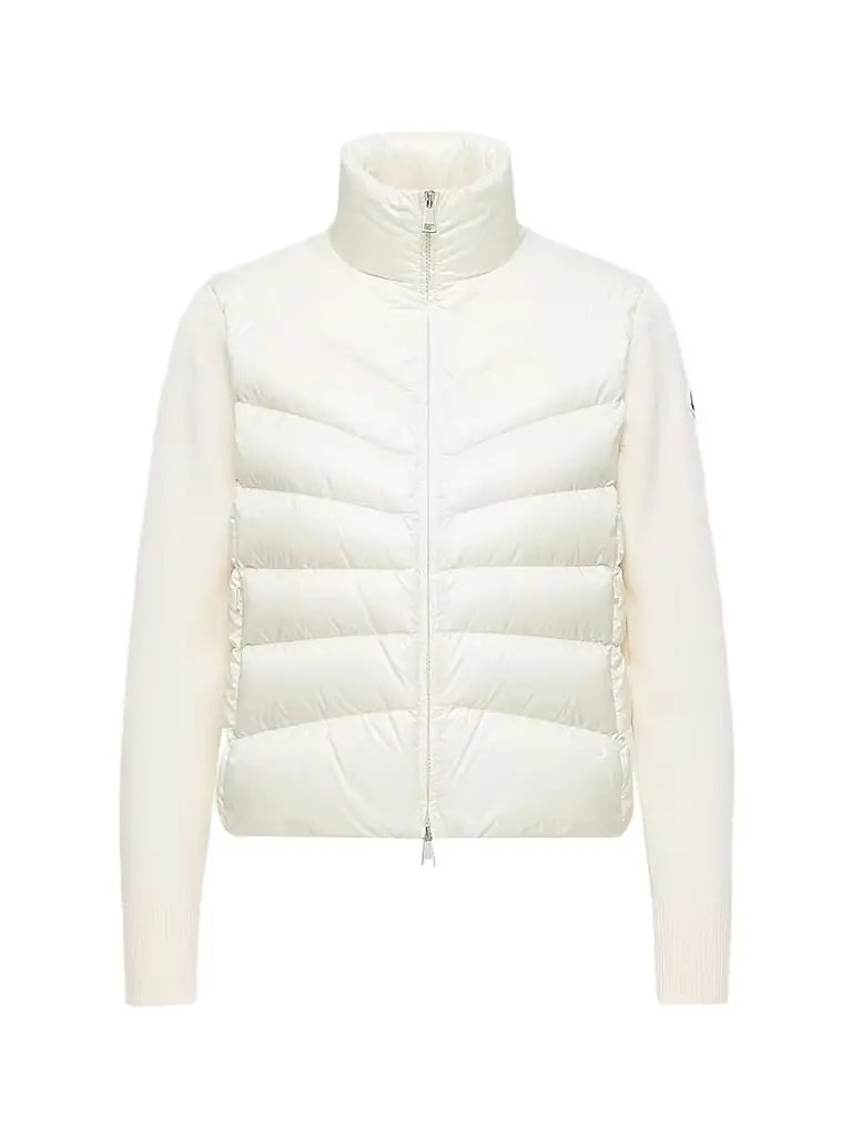 Moncler Women's Down-Filled Cardigan in Wool - White