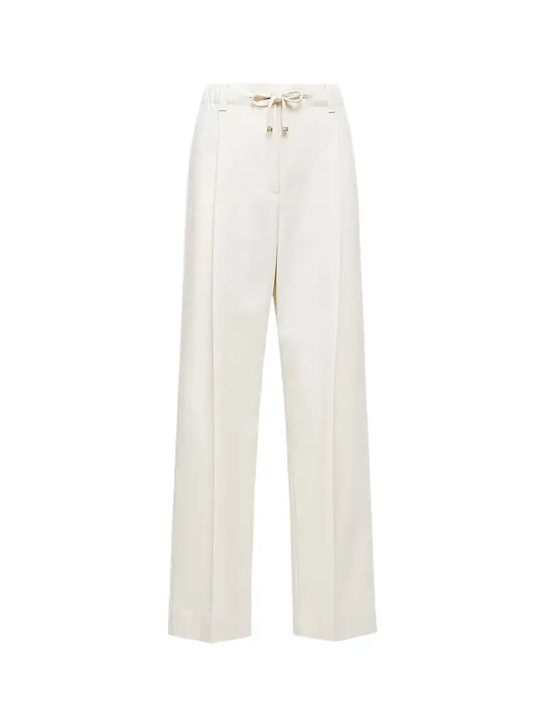 Moncler Women's Pants in Wool Gabardine - White