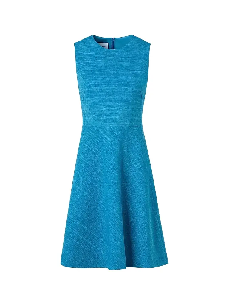 Akris punto Women's Raw Silk-Cotton A-Line Mini Dress - Medium Blue Denim