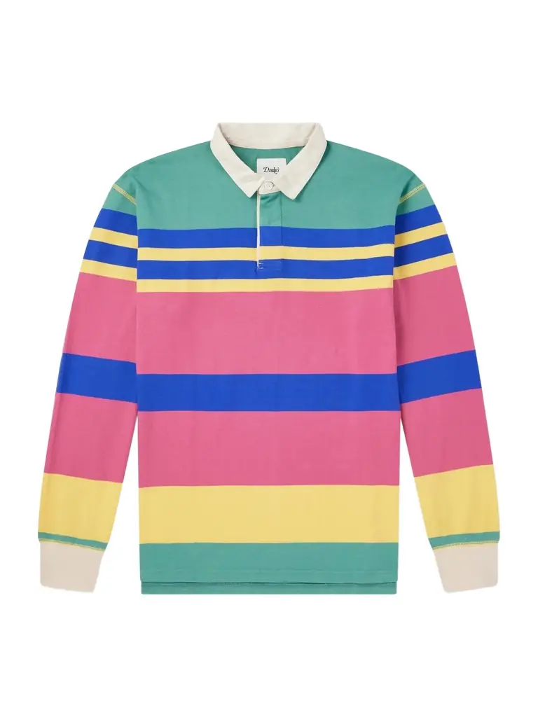 Drake's Striped Cotton-Jersey Polo Shirt - Men - Women's Clothing