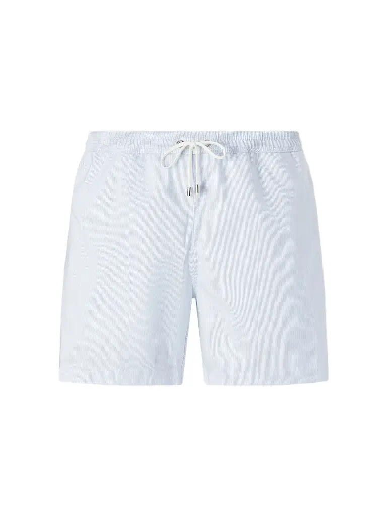 Sunspel Fine Striped Straight-Leg Swim Shorts - Men