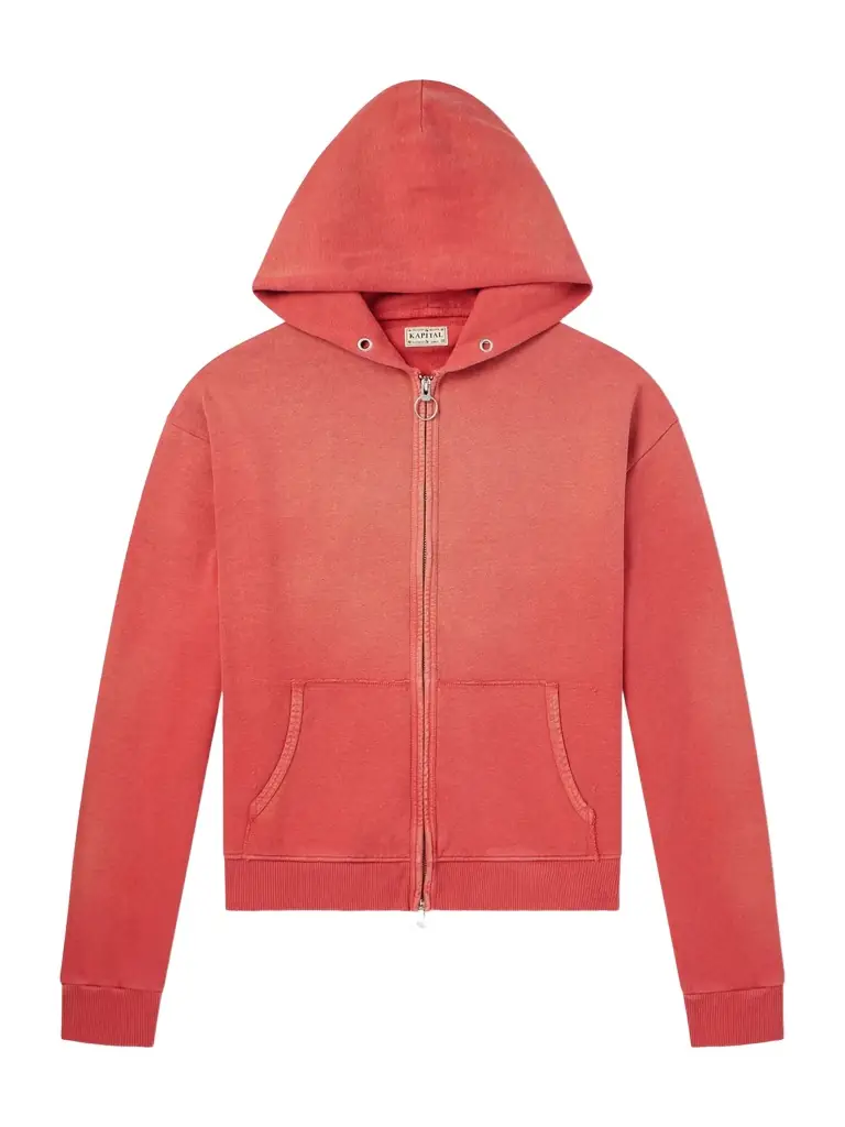 KAPITAL Distressed Cotton-Jersey Zip-Up Hoodie - Men