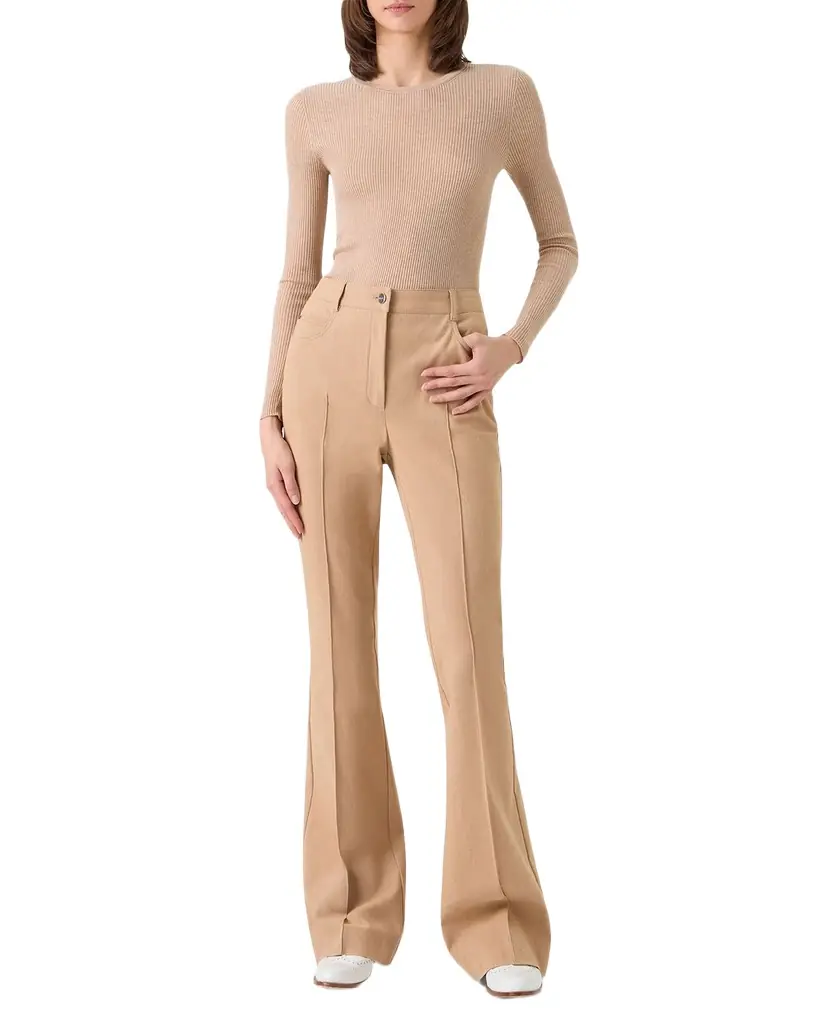 Akris Silk-Cotton Fitted Rib-Knit Sweater