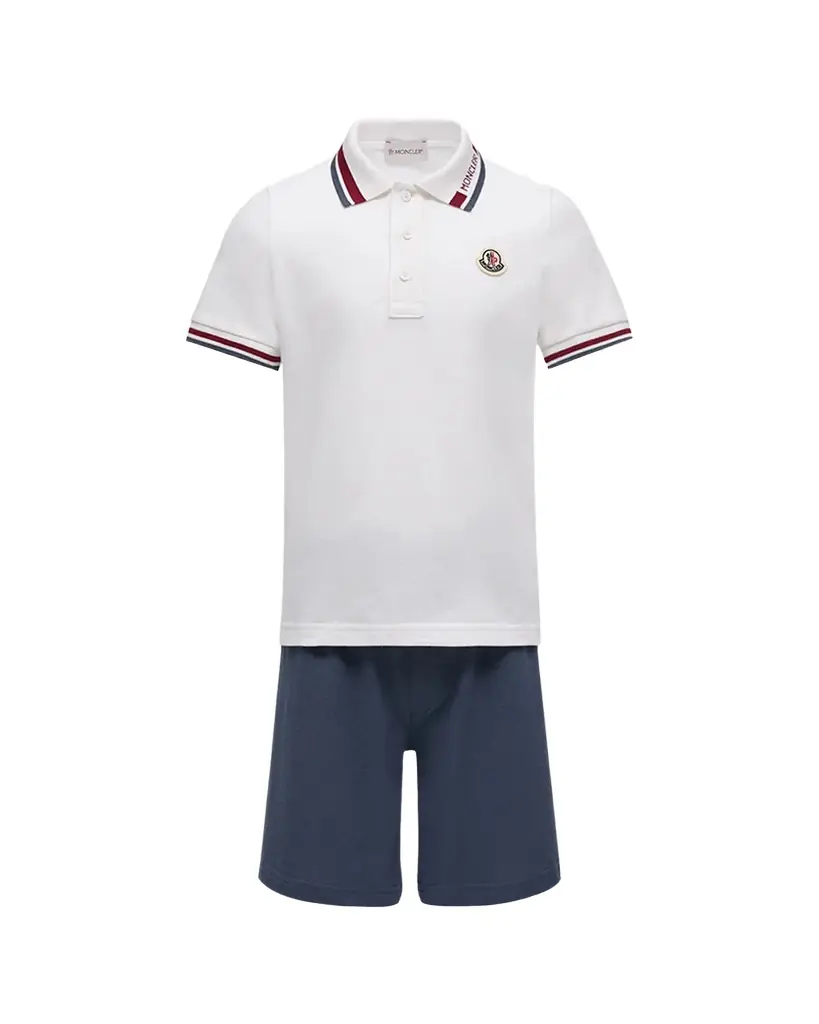 Moncler Boy 's Stretch Cotton Pique Polo and Shorts Set, Size 6M-3