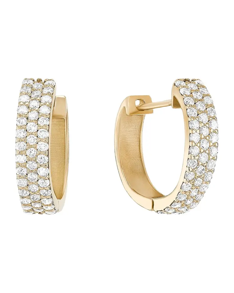 LANA 14K Diamond Vanity Hoop Earrings