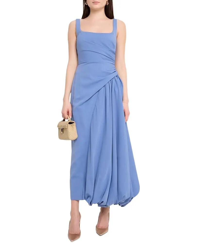 Lela Rose Faille Scoop-Neck Bubble Dress