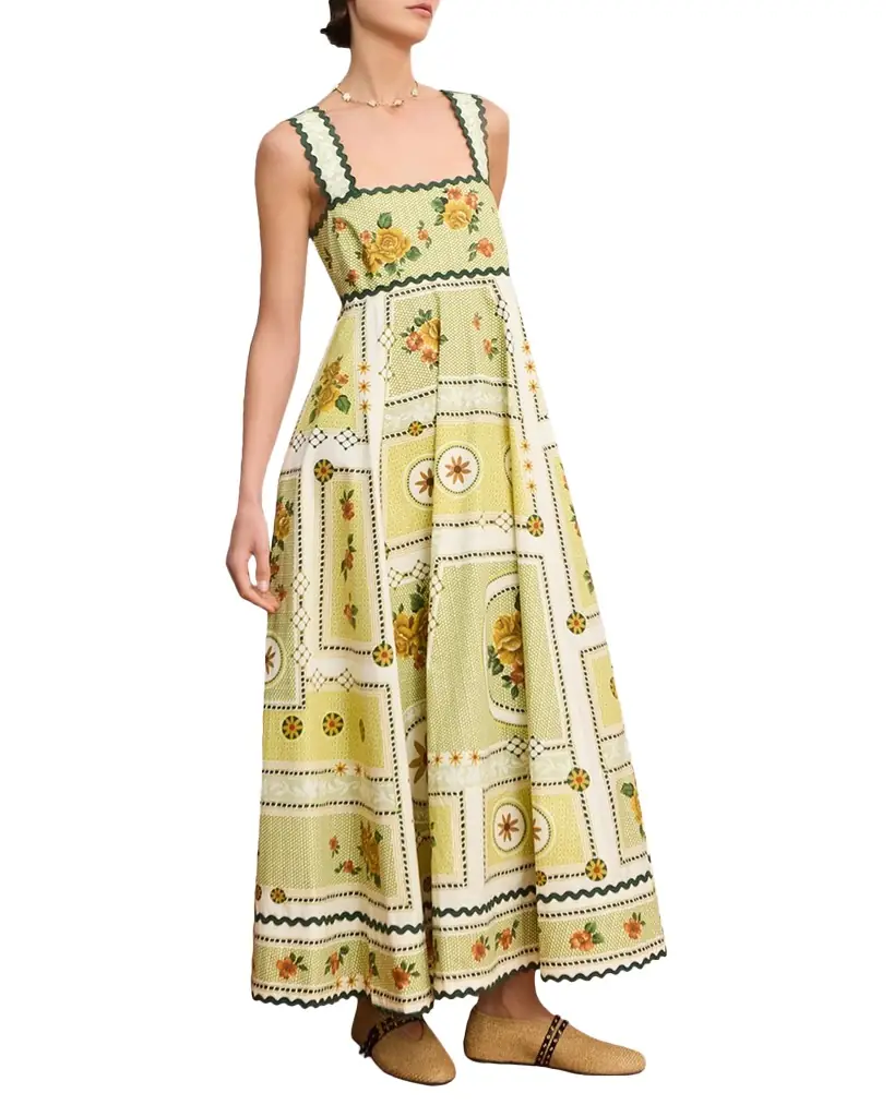 ALEMAIS Dixie Floral-Print Cotton Poplin Maxi Dress