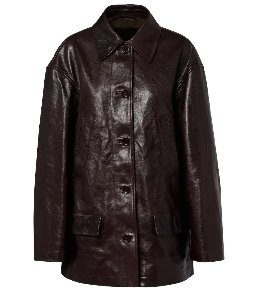 Balenciaga Oversized leather car coat