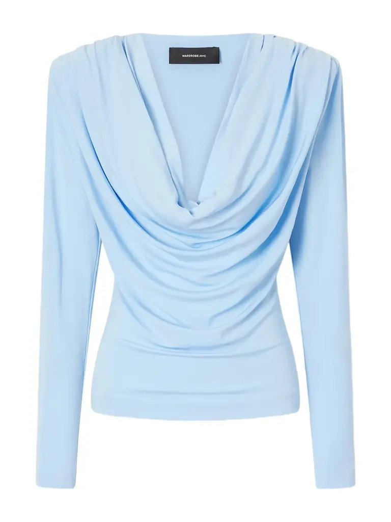 Wardrobe.NYC Draped Crepe-jersey Top