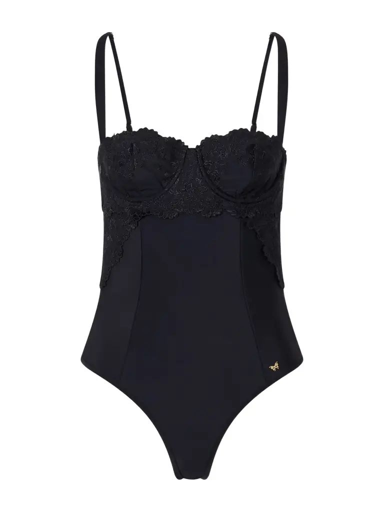 Kiki de Montparnasse Juliette Lace-trimmed One-piece