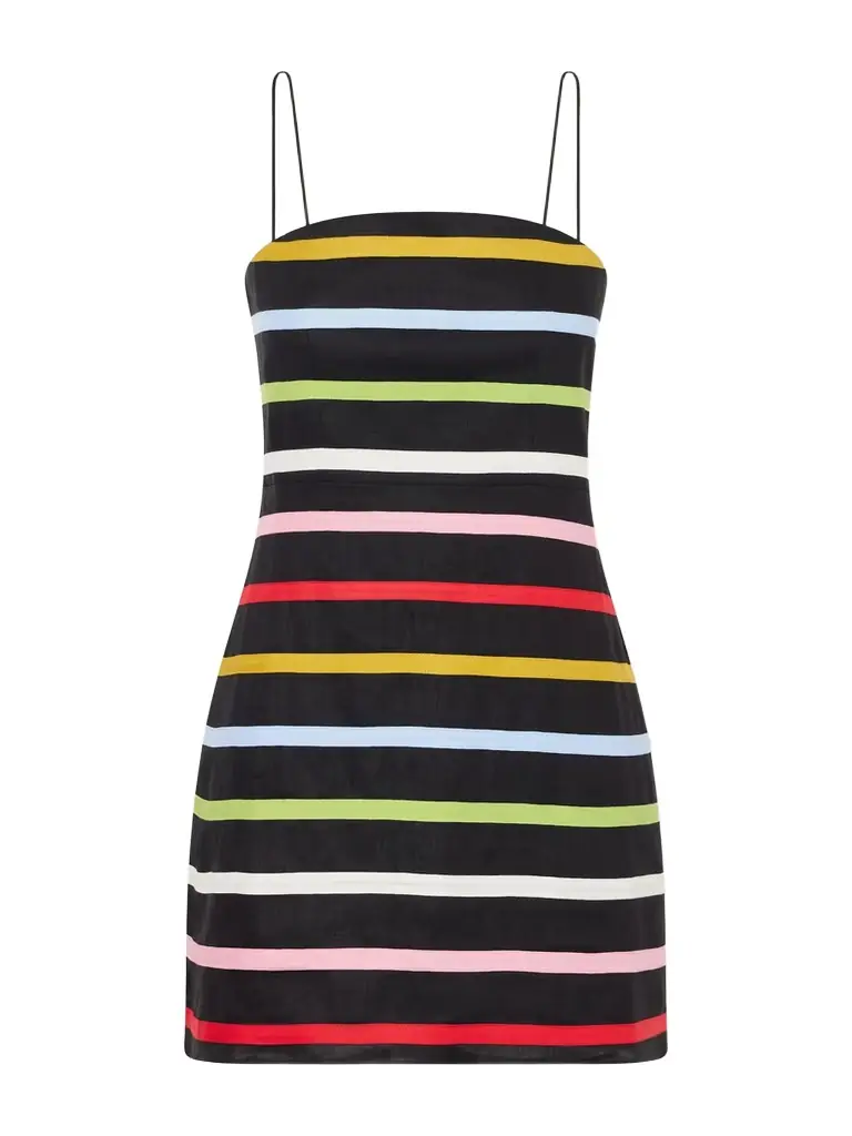 Cala de la Cruz Roma Striped Linen Mini Dress