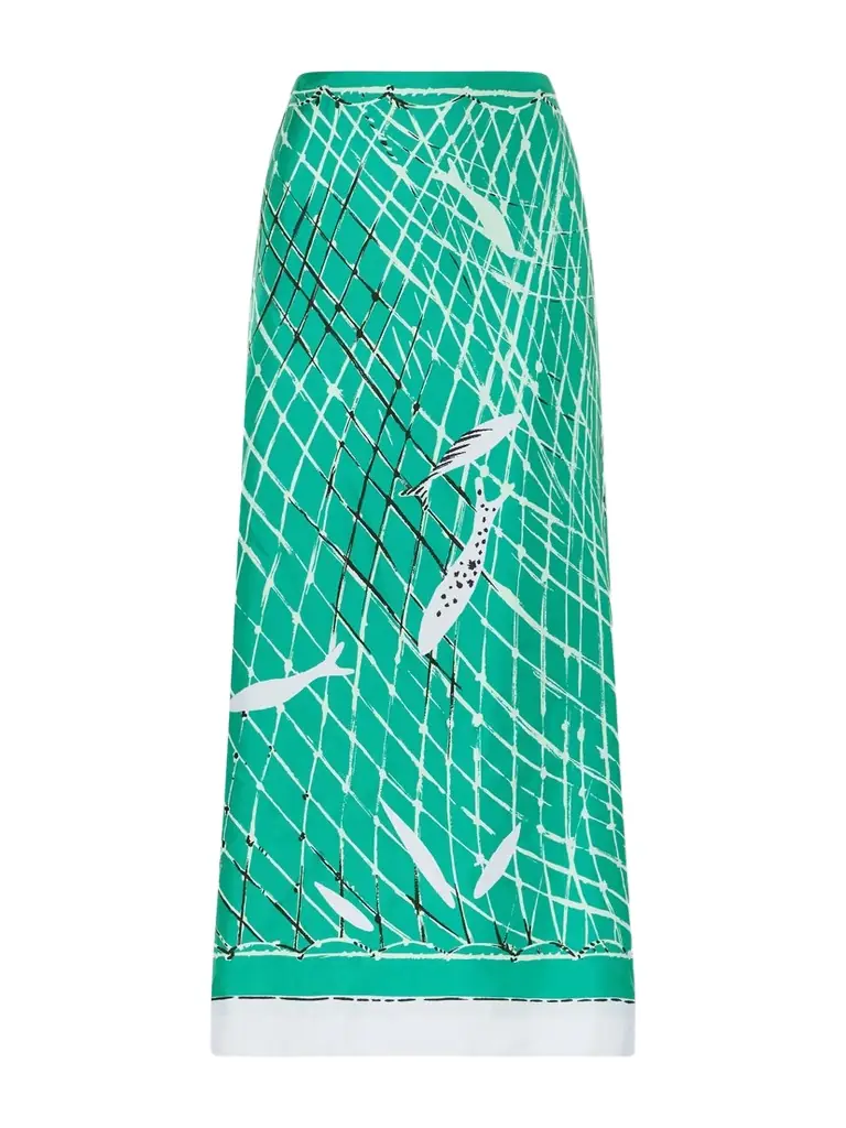 Altuzarra Linnie Printed Silk Maxi Skirt
