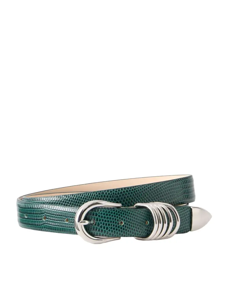 Déhanche Hollyhock Lizard-effect Leather Belt