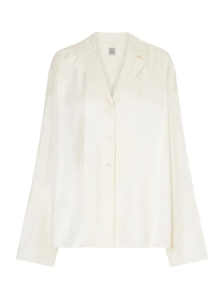 TOTEME Embroidered Silk-satin Shirt