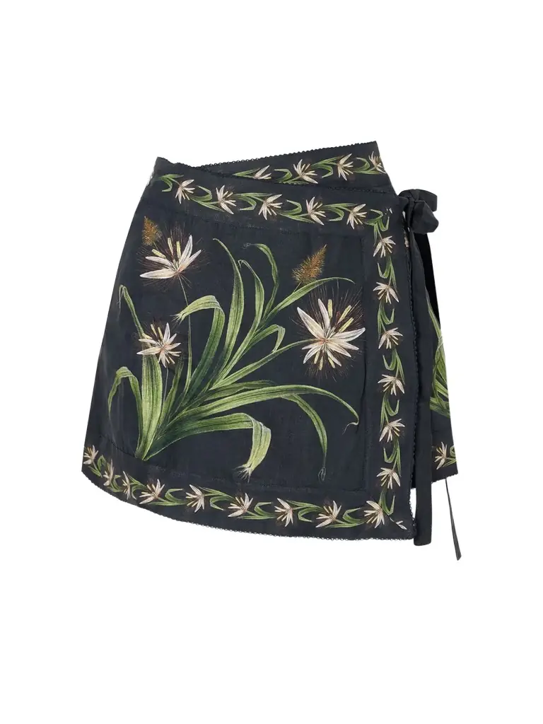 Agua by Agua Bendita Luna Azucar Floral-print Self-tie Linen Pareo